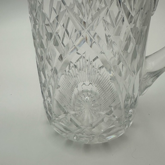 Vintage Crystal Pitcher 7.5” Unmarked But Looks Like A Waterford - Picture 3 of 5